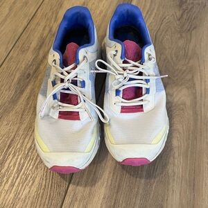 On Running White and Blue Sneakers Sporty Mesh Design